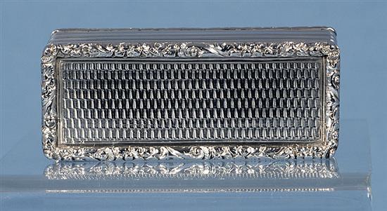 A William IV silver snuff box, by Edward Smith, Length 79mm Weight: 3oz/95grms.